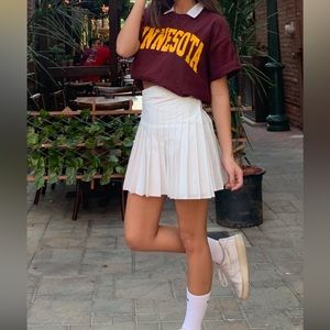 Friends & Associates White Pleated Vintage Tennis Skirt